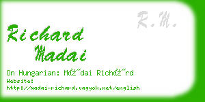 richard madai business card